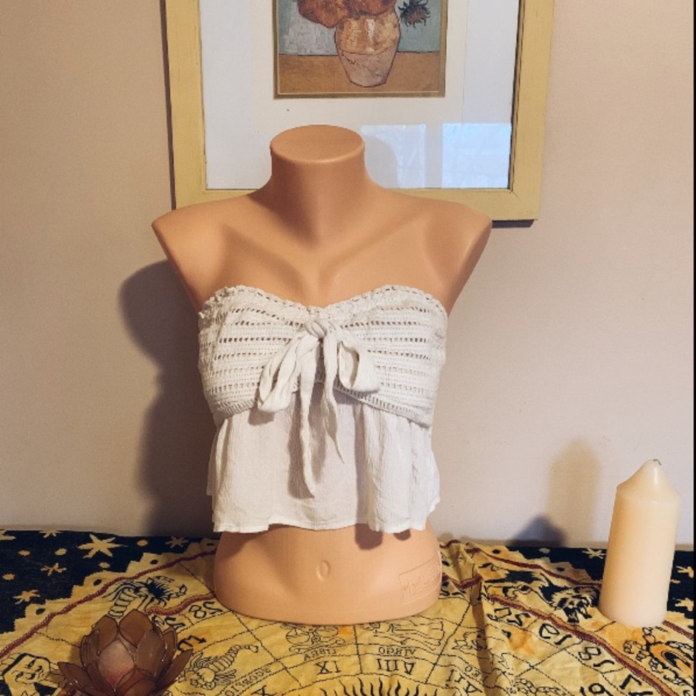 American Eagle lace bandeau crop top